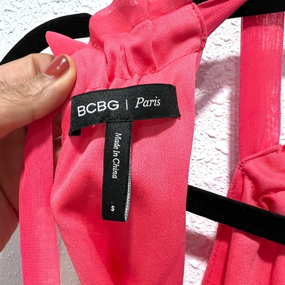 BCBG Paris Women's Chiffon Halter Mini Dress S - Picture 4 of 9